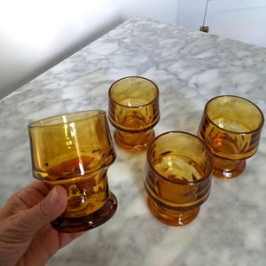 Vintage amber colored cocktail glasses